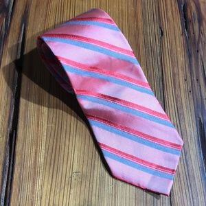 Calvin Klein Pink Tie with Blue Stripes